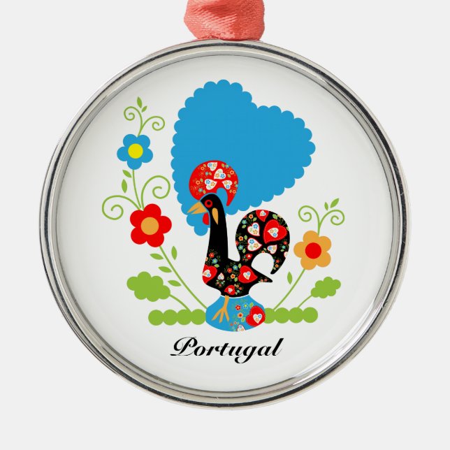 The Portuguese Rooster Metal Ornament (Front)