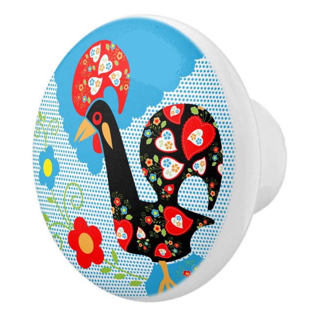 The Portuguese Rooster of Barcelos Ceramic Knob (Right)