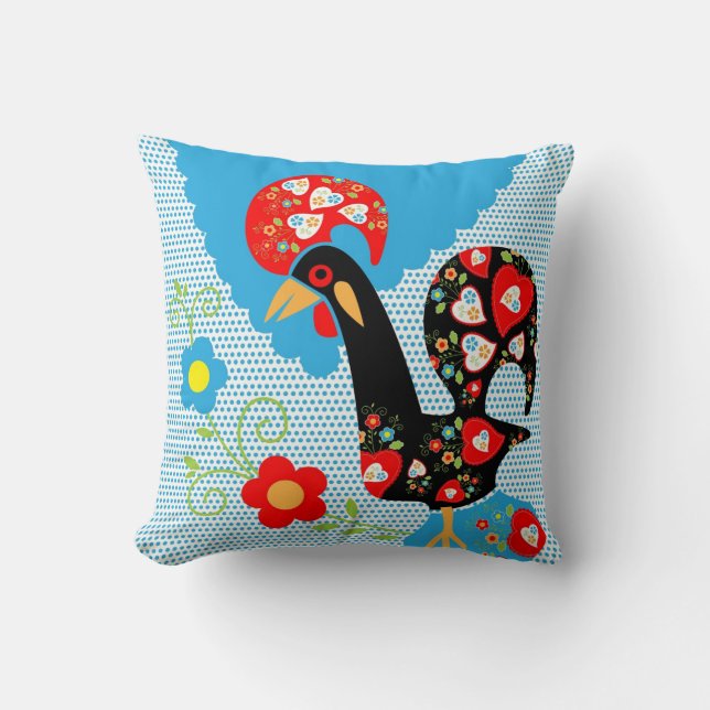 The Portuguese Rooster of Barcelos Cushion (Front)