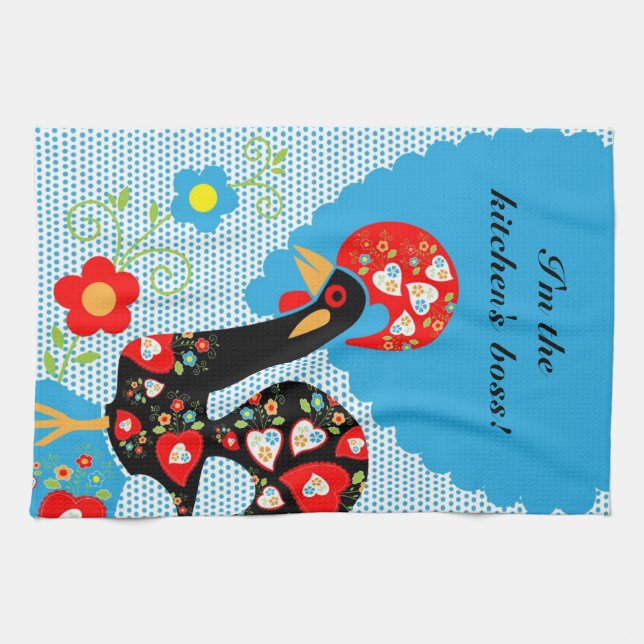 The Portuguese Rooster of Barcelos Tea Towel (Horizontal)