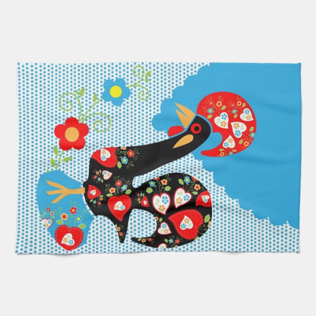 The Portuguese Rooster of Barcelos Tea Towel (Horizontal)
