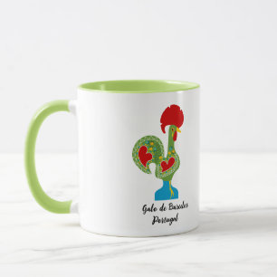 The Portuguese Rooster of Luck in green Mug
