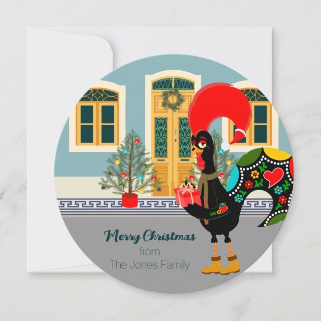 The Portuguese Rooster with a Christmas present (Front)