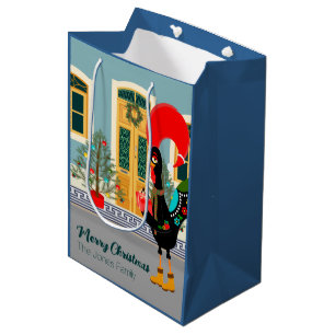 The Portuguese Rooster with a Christmas present Medium Gift Bag
