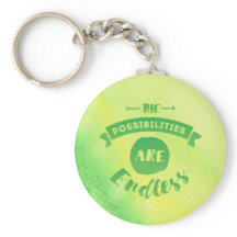 The Possibilities are Endless Green Round Keychain