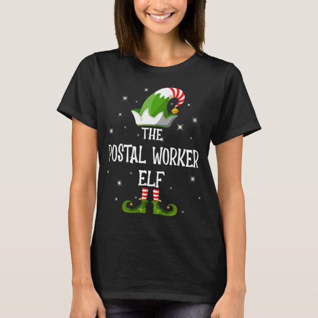 The Postal Worker Elf Family Matching Christmas T-Shirt (Front)
