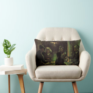 The Potato Eaters by Vincent van Gogh Lumbar Cushion