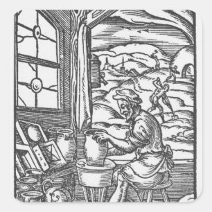 The potter, 1574 square sticker