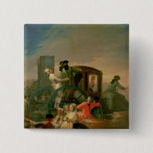 The Pottery Vendor, 1778 15 Cm Square Badge