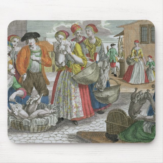 The Poultry Market (coloured engraving) Mouse Pad (Front)