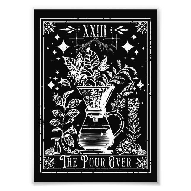 The Pour Over Coffee Tarot Card Photo Print (Front)