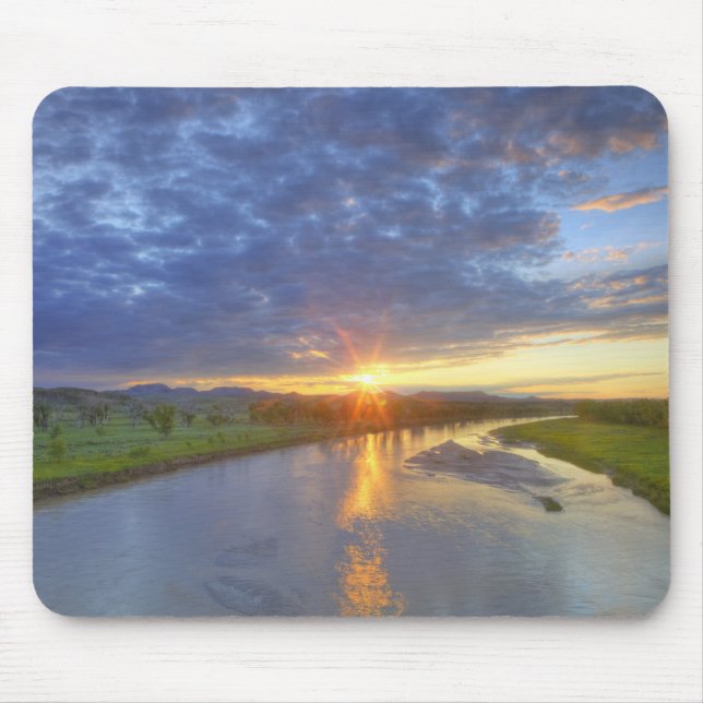 The Powder River catches last light in Custer Mouse Pad (Front)