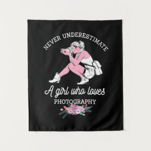 The Power Of A Girl Who Loves Photography Tapestry