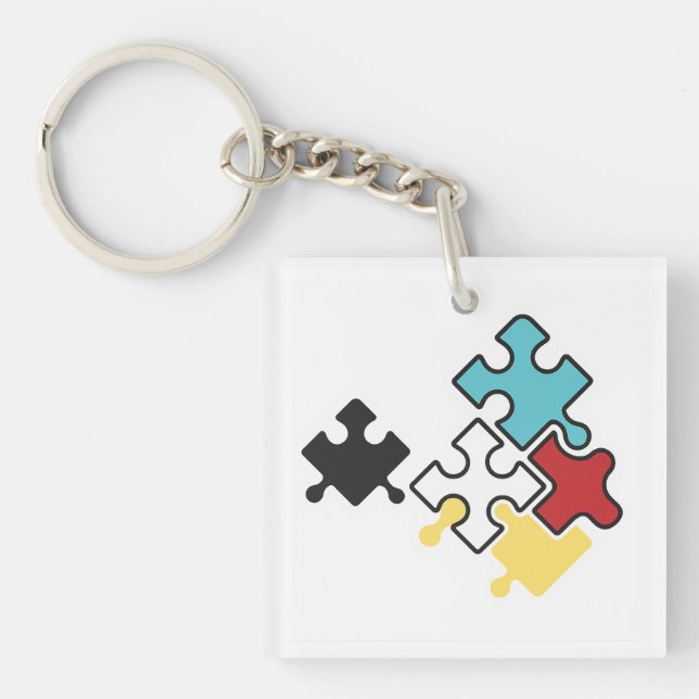 The power of colours in puzzles key ring (Front)