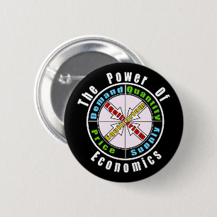 The power of economics  6 cm round badge