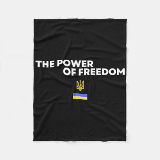 The Power Of Freedom Trident Ukrainian Flag Symbol Fleece Blanket