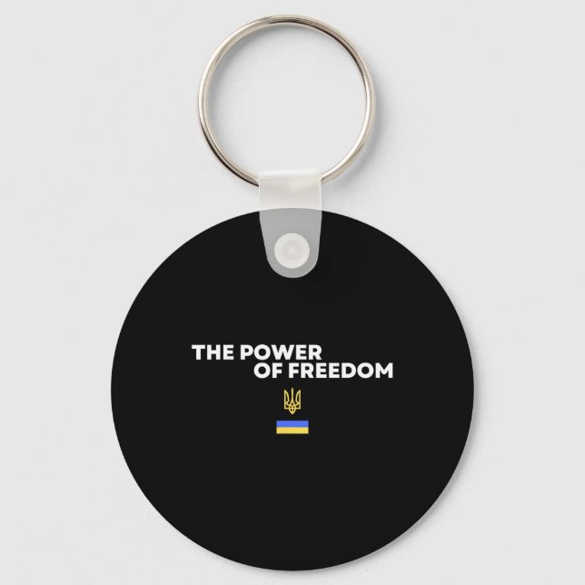 The Power Of Freedom Trident Ukrainian Flag Symbol Key Ring (Front)