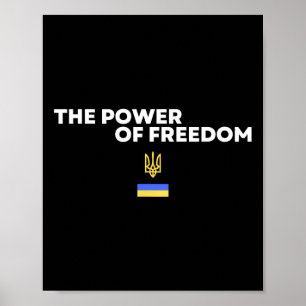 The Power Of Freedom Trident Ukrainian Flag Symbol Poster