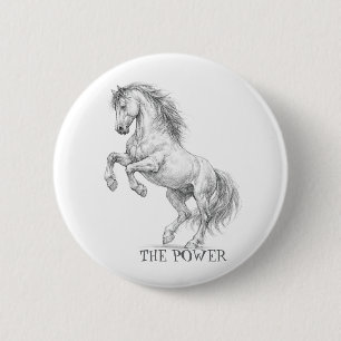 The Power of the Stallion Majestic Horse Graphic 6 Cm Round Badge