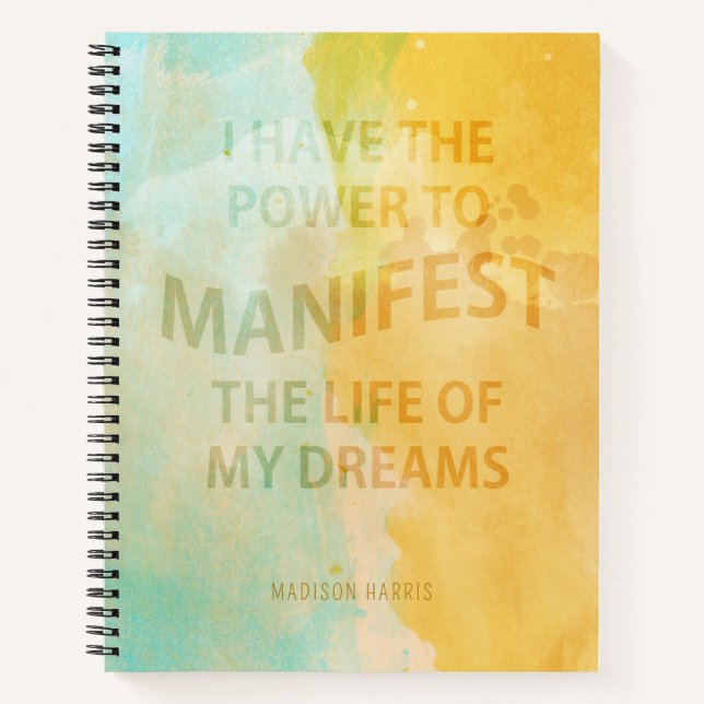 The power to manifest, Law of Attraction  Notebook (Front)