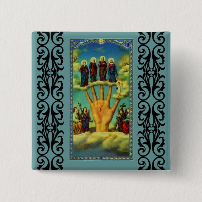 The Powerful Hand (Mano Poderosa ) 15 Cm Square Badge (Front)