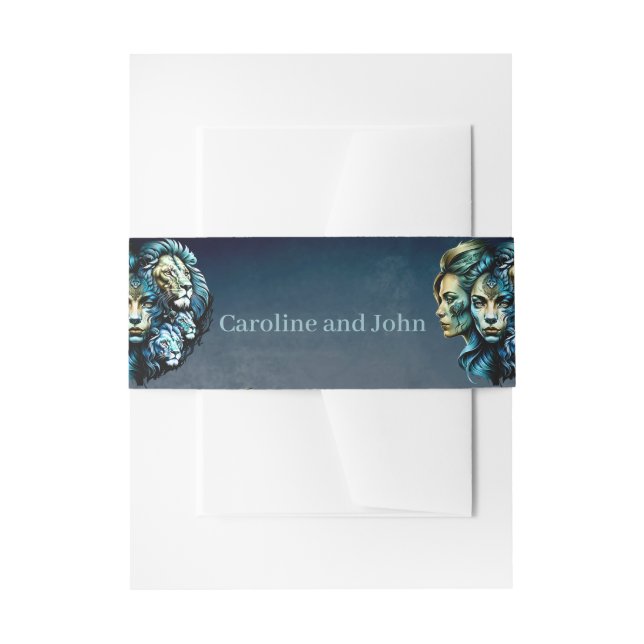 The Powerful Presence of Lions  Invitation Belly Band (Front Example)