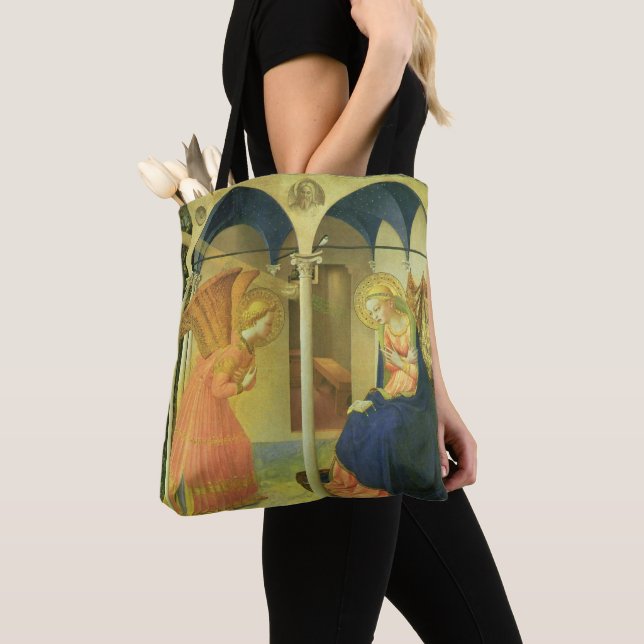 The Prado Annunciation by Fra Angelico Tote Bag (Close Up)
