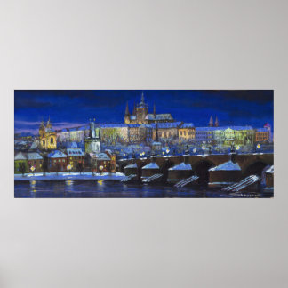The Prague Panorama Charles Bridge Prague Castle Poster