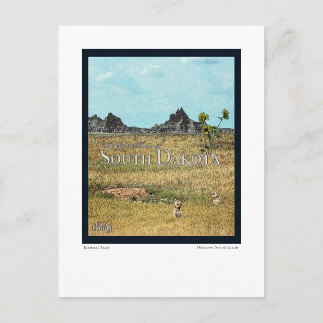 The Prairie Lands of South Dakota Postcard (Front)