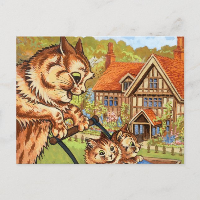 The Pram Ride by Louis Wain Postcard (Front)