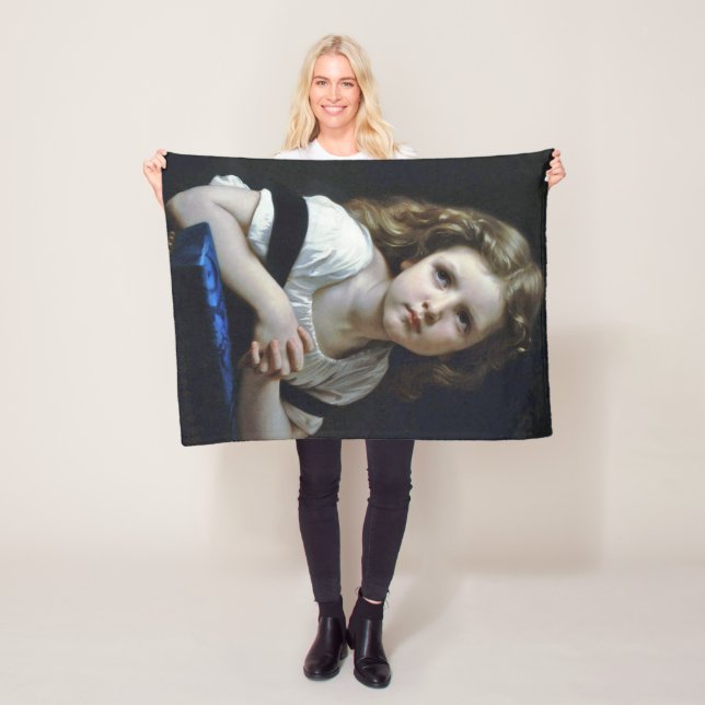 The Prayer, Bouguereau Fleece Blanket (In Situ)
