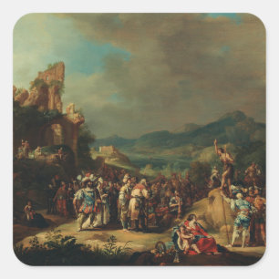 The Preaching of John the Baptist by Bartholomeus Square Sticker