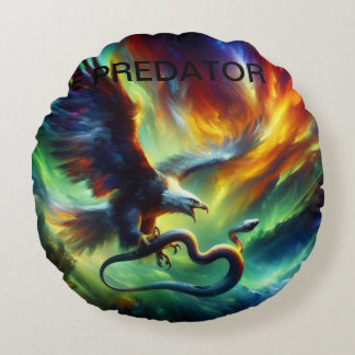  The Predator and the Prey" Round Cushion