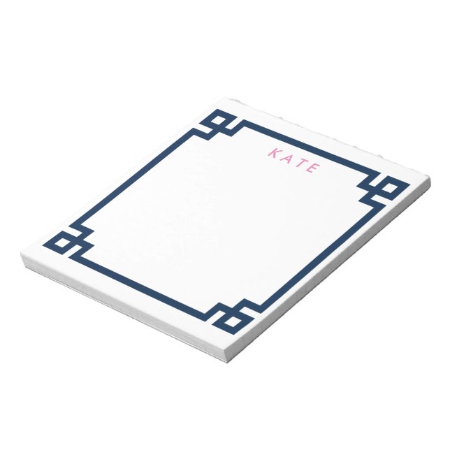 The Preppy Desk Notepad with Greek Key pattern (Rotated)