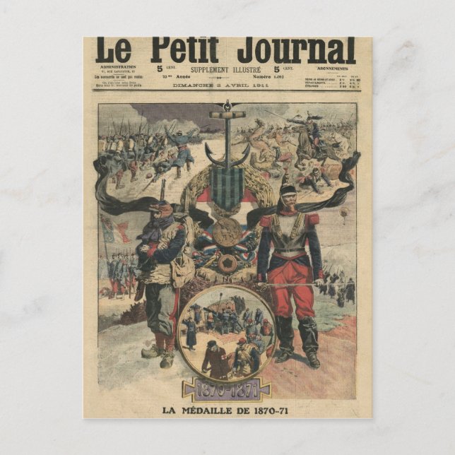 The Presentation of The Medal of Combatants Postcard (Front)
