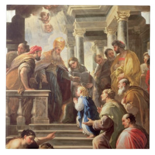 The Presentation of the Virgin at the Temple (oil Ceramic Tile