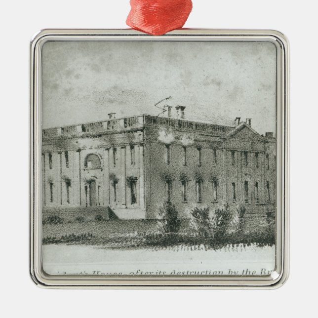The President's House After its Destruction Metal Ornament (Front)