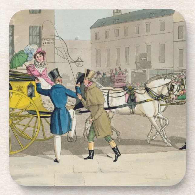 The Pressing Invitation, from 'Fashionable Bores, Coaster (Front)