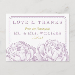 The Pretty Peony Floral Wedding Collection Announcement Postcard
