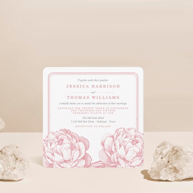 The Pretty Peony Floral Wedding Collection Invitation (Creator Uploaded)