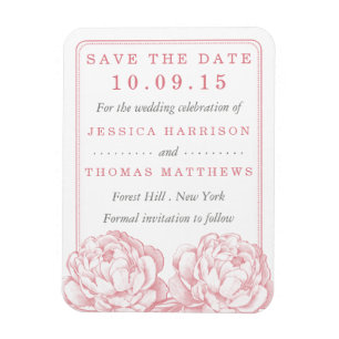 The Pretty Peony Floral Wedding Collection Magnet