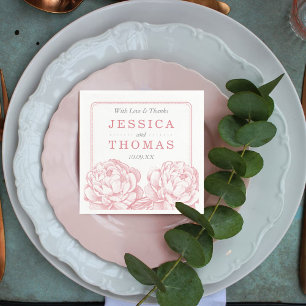 The Pretty Peony Floral Wedding Collection Napkin