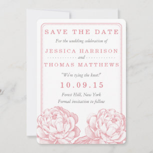 The Pretty Peony Floral Wedding Collection Save The Date