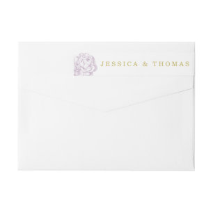 The Pretty Peony Floral Wedding Collection Wrap Around Label