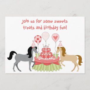 The Pretty Ponies Horse Birthday Invitation