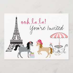 The Pretty Ponies Paris Horse Birthday Invitation
