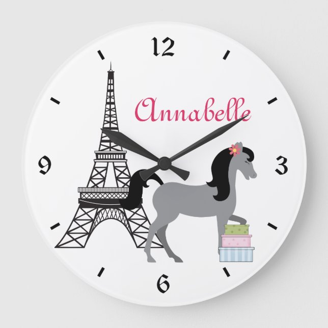 The Pretty Ponies Paris Horse Clock (Front)