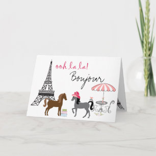 The Pretty Ponies Paris Horse Greeting Card
