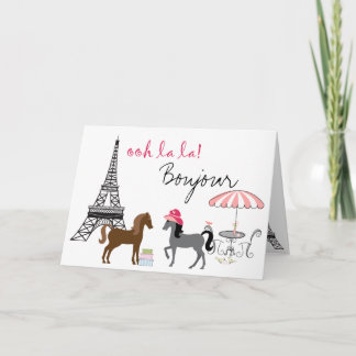 The Pretty Ponies Paris Horse Greeting Card