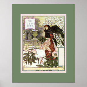 The pretty woman gardener classic French Swiss art Poster